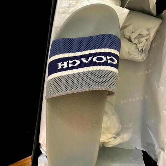 Coach Knit Slides Men’s size 7D New in box Grey - Picture 5 of 8